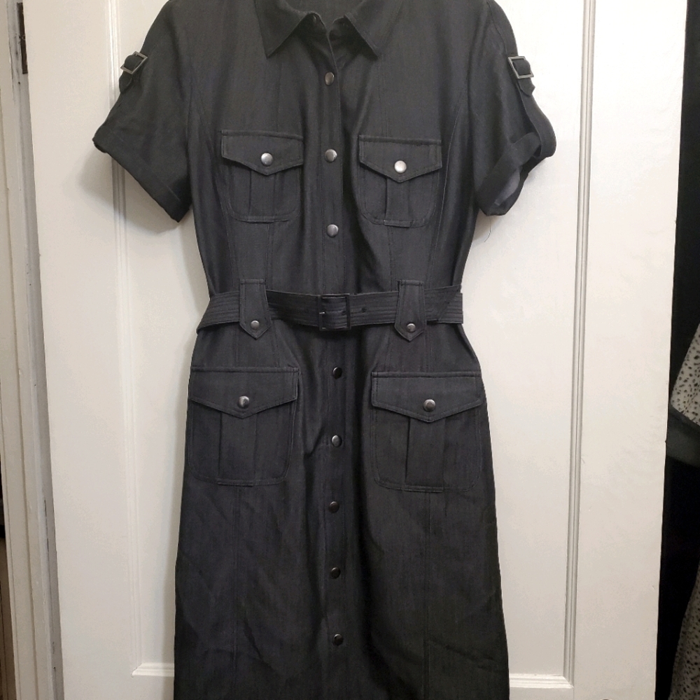 Calvin Klein Denim Belted Utility Shirtdress
